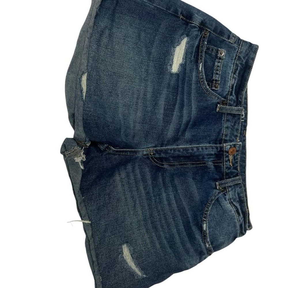 No Boundaries Womens Size 7 Distressed Denim Cutoff Shorts Raw Hem Medium